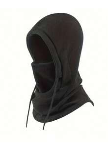 1 pieza Gorro de invierno unisex cálido y a prueba de viento, gorro de forro polar para exteriores con cordón, adecuado para ciclismo de montaña, gorro con máscara facial para motocicleta, gorro con bufanda integrada a prueba de frío, esencial para montar en motocicleta - J - Ver 12
