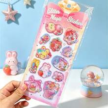 Dreamy Glitter Shaker Stickers, Cartoon 3D Crystal Decals, Scrapbook Decoration Stickers - 彩色 - 查看 13