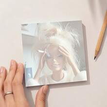 1pc Random/4pcs Funny Distressed Messy Haired Doll Notes Pads,Portable Removable Adhesive Notepaper For Office School Study Planner Journal Scrapbook - one-size - View 5