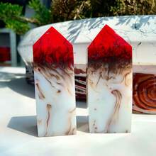 1pc Random Flame Agate Square Pillar, Crystal - Interior Decorative Stone, Crystal Array Combination, Mother's Day And Personal Collection. - Multicolor - View 4