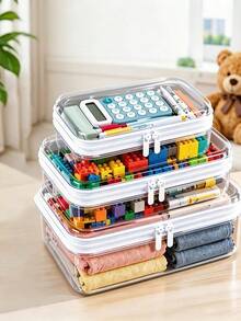 PVC Zipper Storage Bag - White, Transparent And Stackable - For Organizing Baby And Maternity Supplies; Suitable For Travel And Nursery Organization. - Multicolor - View 1