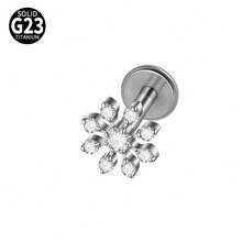 1 chiếc khuyên môi Snowflower G23 bằng titan nguyên chất 16G ren trong, đính đá CZ/Opal dáng marquise, khuyên tai helix, tragus, sụn, trang sức xỏ khuyên cơ thể - Như thể hiện trong hình ảnh - Xem 21