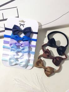 6pcs Multicolor Bow Hair Ties, Versatile For Ponytails, Suitable For Back To School And Daily Use - Mixed color - View 6