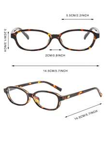 1 Pair Men's Oval Vintage Small Frame Personalized Daily Commute Fashion Non-Prescription Glasses - Multicolor - View 5