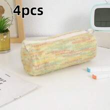 4pcs, Cartoon Plush Pencil Case, Versatile Girly Stationery Storage Bag - Multicolor - View 12