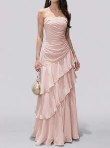 Sedessea Elegant Vintage Pink Party Dress For Mother's Day Wedding Spring - Baby Pink - View 2