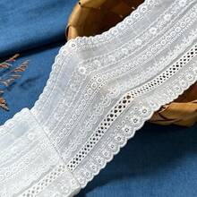 1碼鏤空DIY手工服飾配件白色杏色蕾絲裝飾刺繡裙襬布條縫製家用紡織面料 - 8cm - 查看 14