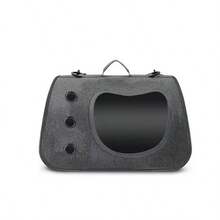 Pet Carrier With Window For Cats And Small Dogs, Breathable, Wide Handles, Ideal For Walks - Dark Grey - View 1