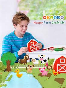 13pcs Farm Animal Sewing Craft Set, Beginner Sewing Craft Kit, DIY Craft & Sewing Set, Art Craft Tool Kit, Fun Educational Craft Set, Handmade Felt Animals - 13-piece Pack - View 5