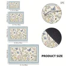1pc Floral Pattern Absorbent Drying Mat, Kitchen Decor Coffee Machine Mat, Hand Drip Coffee Pot Drip Tray, Kitchen Floor Mat, Table Mat, Kitchen Countertop Dish Drying Mat, Breakfast Mat, Heat-Resistant Drip Tray With Non-Slip Backing, Diatomaceous Earth Drip Tray, Stain-Hiding, Super Absorbent Kitchen Drip Tray, Easy-To-Clean Dish Rack Mat, Perfect For Kitchen, Dining Table, Coffee Shop, Bar, Holiday, Party, Home Decor, Holiday Gift - Multicolor - View 7