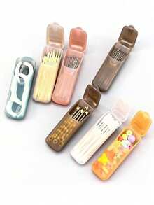 1/2/4pcs Portable Travel Storage Box - Toothpick, Floss And Daily Organizer Storage Box, Multi-Color, Compact And Convenient - Travel Storage Box, Mini Storage Box, Suitable For Carrying Small Items Container, Valentine's Day, Christmas, Anniversary, Back To School, Birthday Party Gift - Multicolor - View 5