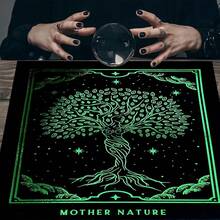 1PC Tarot Altar Cloth With Life Of Tree Design Witchy Cloth Suitable For Tarot Readings Moon Phase Ceremonies Meditation Spaces Practices Elegant Mandala Altar Cloth With Vintage Floral Table Cloth Astrology Oracle Mat Tarot Tablecloth Boho Playmat - Multicolor - View 1