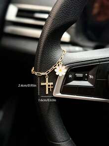 1 pieza Colgante de bola con forma de corazón de strass para espejo retrovisor de coche, accesorio de coche para mujer, decoración de coche - A - Ver 5