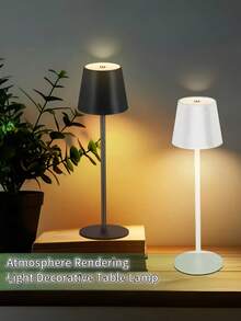 1pc Rechargeable LED Desk Lamp, Wireless Battery Powered Table Lamp, Shower Light, Bathroom Light, 3-Color Stepless Dimming, Suitable For Dining Room, Patio, Bedroom, Bar, Study, Office, Valentine's Day Gift Choice, Lamp Shades, Desktop Decorative Light, Decorative Lighting, Night Light, Holiday Lighting, Small Book Light, Other Light Accessories - Multicolor - View 1