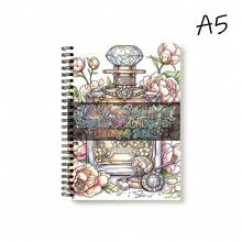 A5 Perfume Art 3合1素描、描摹與著色書，30頁黑色螺旋裝訂成人壓力緩解活動書 - 1Pc - 查看 4