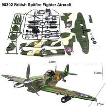 1/35比例塑膠模型組裝套件 F4U飛機積木 美國P-51 Mustang飛機 英國Spitfire飛機玩具 - 彩色 - 查看 14