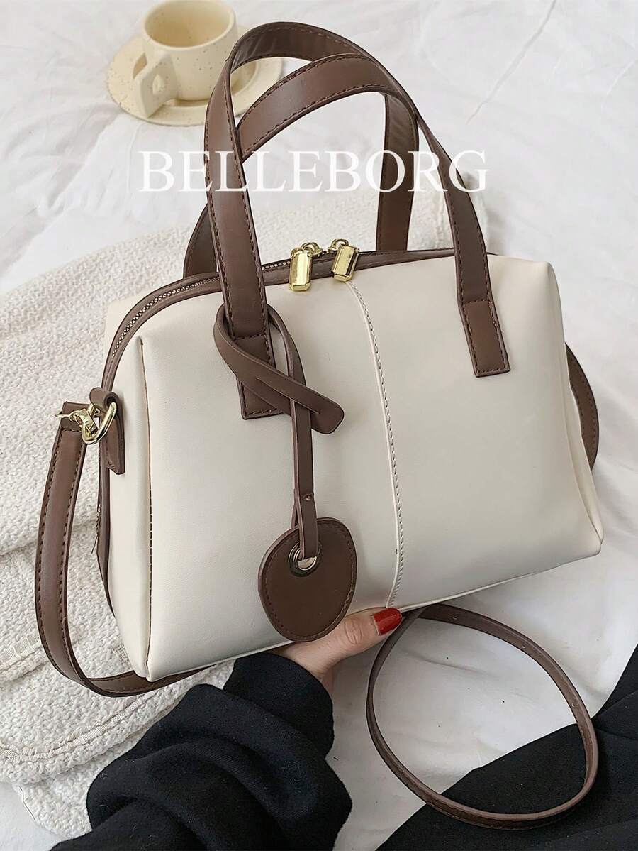 Minimalist Bucket Bag - White - View 1
