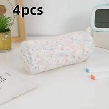 4pcs, Cartoon Plush Pencil Case, Versatile Girly Stationery Storage Bag - Multicolor - View 11