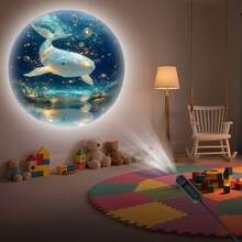 LED星空海洋投影燈，USB插電氛圍燈，360度旋轉動態投影小夜燈，臥室、遊戲室、客廳裝飾照明 - 海洋 - 查看 9