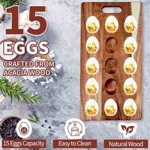 Acacia Wood Deviled Egg Platter,15-24 Holes Deviled Egg Tray.Round Deviled Egg Holder For Deviled Eggs.Charcuterie Board Easter Deviled Egg Carrier For Kitchen Countertops - View 10