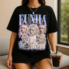 Camiseta retro de Eunha Viviz , camiseta Viviz A Montage Of, camiseta casual Viviz New Legacy en Norteamérica, silueta holgada; diseño ligero de manga corta; estilo a juego para padres e - Negro - Ver 1