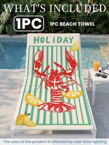 1pc Beach Towel, Beach Essential, Vacation & Bathroom Decor, Super Absorbent, Suitable For Bathroom, Swimming, Fitness, Yoga, Soft Microfiber, Lightweight & Portable, Windproof, Sun Protection, Sandproof, Summer Travel - Multicolor - View 3
