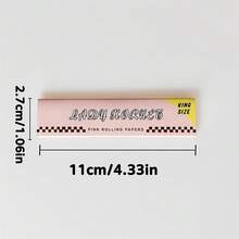3 Packs, 110MM Pink Rolling Papers, Natural Plant Glue Ultra-Thin Slow Burning, Pink Grid Highly Attractive Portable Boxed Handmade Rolling Papers - View 3