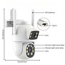 4MP Dual Lens Outdoor Security Camera, 5G WiFi Smart Monitoring Camera, Color Night Vision, Two-Way Audio, AI Motion Tracking PTZ, Dual Monitoring Screen, Wireless Surveillance Video System - Multicolor - View 12