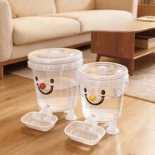 Dispenser Air Otomatis Kapasitas Besar 5L untuk Hewan Peliharaan, Dispenser Air Gravitasi dengan Wajah Tersenyum Lucu, Cocok untuk Anjing dan Kucing, Mangkuk Air Hewan Peliharaan Plastik Transparan - 5 liter - View 9