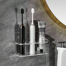 1 Transparent Acrylic Wall-Mounted Electric Toothbrush Storage Rack, No Need To Drill For Installation, Waterproof And Moisture-Proof, Bathroom Special Storage Device, Simple And Transparent, Space-Saving, Convenient To Store Electric Toothbrushes - Multicolor - View 4