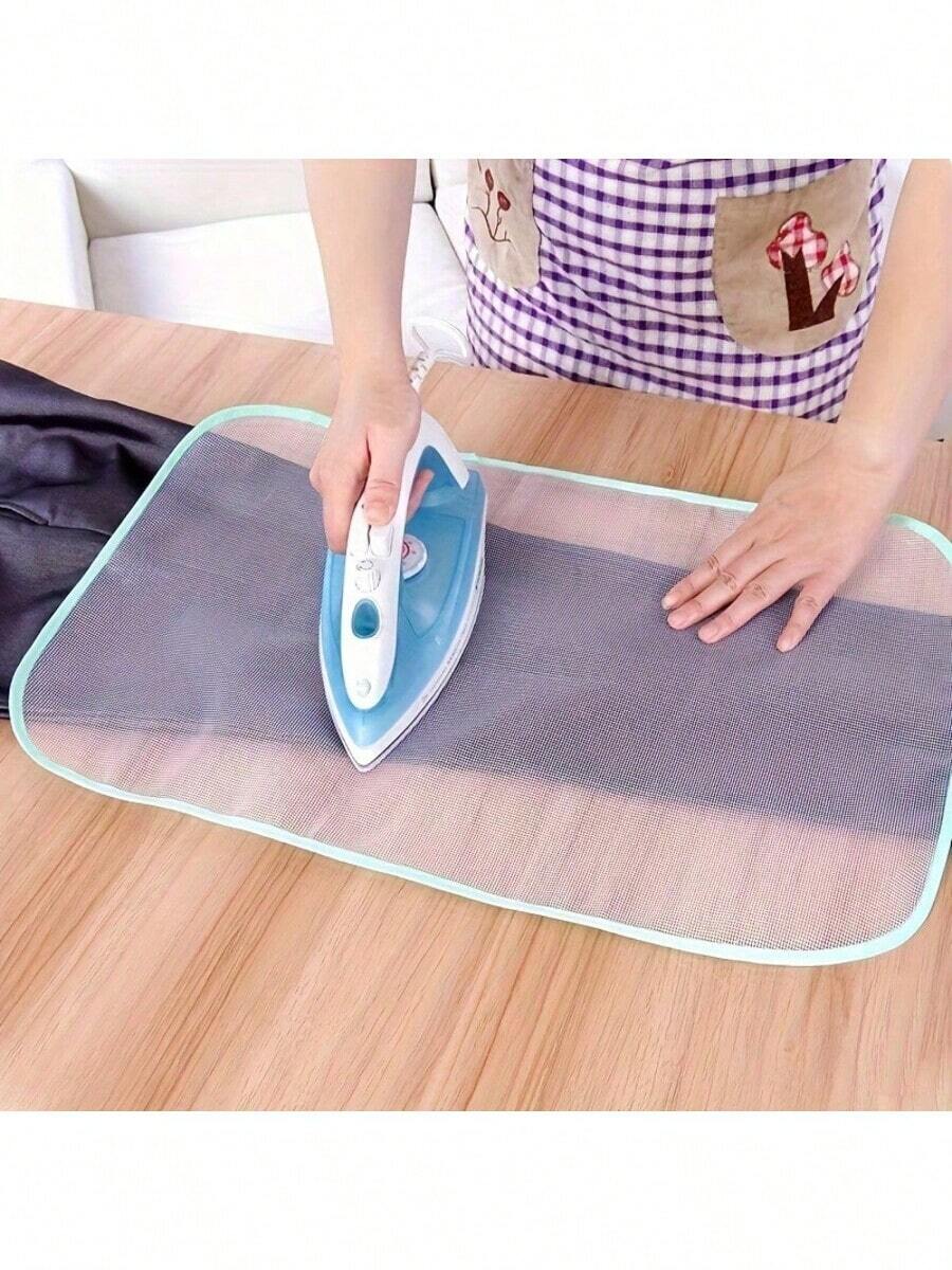 1pc Heat Resistant Ironing Cloth, Household Ironing Pad, High Temperature Resistant Insulation Fabric, Ironing Board Mat, Clothing Protection Pad, Heat Insulation Mesh Fabric, Anti-Scald Pad Cloth - White - View 1