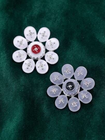 1pc Exquisite Enamel Flower Brooch For Women, Fashionable Luxury Suit Jacket Accessory, High-End Versatile Corsage Pin