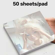 1pc Random/4pcs Funny Distressed Messy Haired Doll Notes Pads,Portable Removable Adhesive Notepaper For Office School Study Planner Journal Scrapbook - one-size - View 3