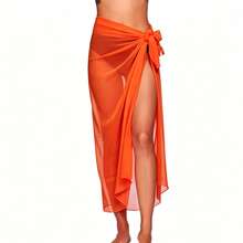 Thin Chiffon Solid Color Casual Polyester Scarf For Spring, Autumn, Winter, Leave Worries In The City, Wear Your Favorite Style On The Beach, This Set On The Beach, Shutter Won't Stop, A Glass Of Orange Wine, A Piece Of Sea, This Purple Chiffon Dress Covers My Summer Laziness, Chiffon Transparent Beach Shawl, Sexy Simple Long Bikini Cover-Up Dress, One-Piece Beach Scarf, Suitable For Seaside Travel, Vacation, Daily Wear - Multicolor - View 10