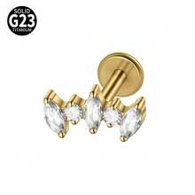 1 chiếc khuyên môi Snowflower G23 bằng titan nguyên chất 16G ren trong, đính đá CZ/Opal dáng marquise, khuyên tai helix, tragus, sụn, trang sức xỏ khuyên cơ thể - Như thể hiện trong hình ảnh - Xem 12