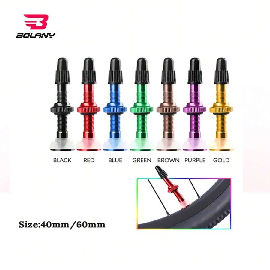 BOALNY BOLANY 2pcs Bicycle Valve 40mm/60mm MTB Road Bike Tubeless Tires Conversion Anodize Aluminum Alloy Sealant Accessories - Multicolor - View 1