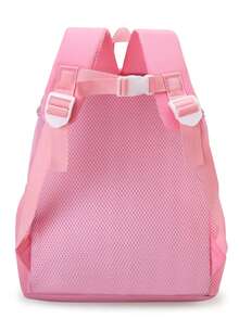 Mochila nueva para estudiantes, diseño con patrón de dinosaurio lindo, ligera y sencilla, adecuada para la escuela o viajes - Rosa - Ver 8
