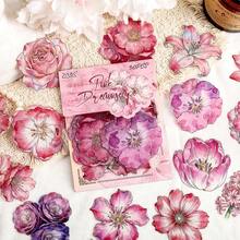 1 Pack 30pcs Floral Theme Scrapbook Stickers, Vintage Creative Aesthetic Decals, DIY Decoration Collage Craft Materials, Holiday Gift, Personalized Scrapbook School Stationery Supplies School Supplies - PET - View 12