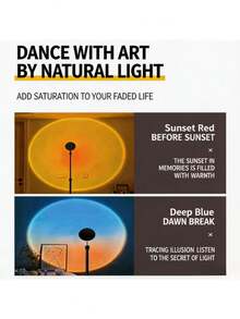 Lampu Senja dengan Kontrol Jarak Jauh 16 Warna, Colokan USB, Lampu Malam Proyektor yang Dapat Diputar 180°, Lampu Suasana Estetis untuk Dekorasi Kamar Tidur & Latar Belakang Selfie, Remote Membutuhkan 2 Baterai AAA (Tidak Termasuk) - sambungan universal baja RGB - View 5