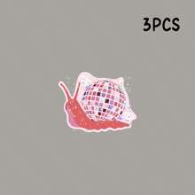 Adorable Disco Snail Sticker Featuring A Funky Pink Creature With A Mirror Ball Shell. This Vinyl Decal Is And Perfect For Adding A Groovy Aesthetic To Your Laptop, Water Bottle School Supplies - Star Film - View 9