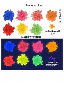 8/4pcs/1pc Luminous Party Wristbands,Glitter Star Flower Wreath Bracelets,Fluorescent Bracelets, Glowing Party Gifts,Neon Flashing Party Decor Set,Festive Ambience Props,Hand Ornaments For Birthday,Family,Bachelorette Party,Weddings,Music Festivals - A - View 5
