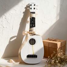 Musical Instrument, Accessories, Guitar, Toy Guitar, Suitable For Beginners And Guitar Enthusiasts To Practice, 4-String, Tunable, Suitable As A Gift For Boys And Girls, Birthday Gift, Guitar Model, Entertainment Instrument, White, Black - Multicolor - View 7