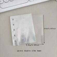 M5 Transparent Loose-Leaf Ring Binder Sleeves, 20 Double-Sided Loose-Leaf Sleeves, Replacement Inner Pages, DIY Loose-Leaf Notebook Set, Back To School Essential - Multicolor - View 11
