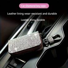 An Elegant And Compact Key Case With Diamonds, Offering Protection And A Modern Touch To Your Vehicle's Interior. - [White] - View 9