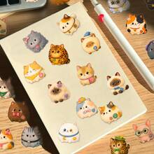 50 Buah Stiker Kucing Kartun Berpakaian, Stiker Kucing Aksesori Lucu untuk Tata Letak Scrapbook, Dekorasi Perencana & Kerajinan Alat Tulis DIY - A - View 5
