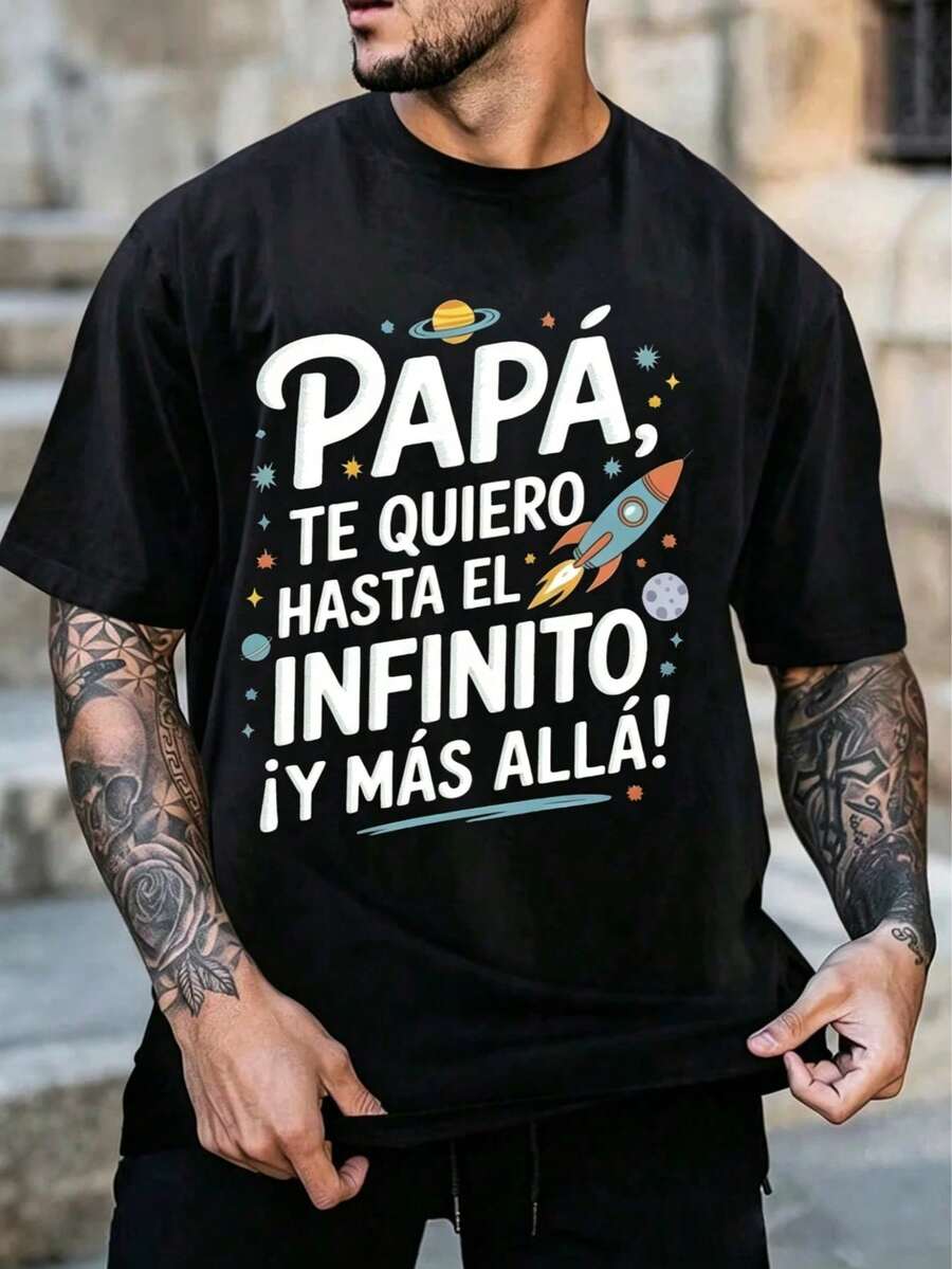 Men's Summer T-Shirt | Father's Day Gift, Gift For Dad - Black and White - View 1
