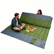 1pc Fashionable Printed Minimalist Square Lightweight Foldable Pocket Beach Mat, Quick-Dry Anti-Sand For Summer Beach, Picnic, Camping, Hiking Outdoor Blanket - Blue - View 14