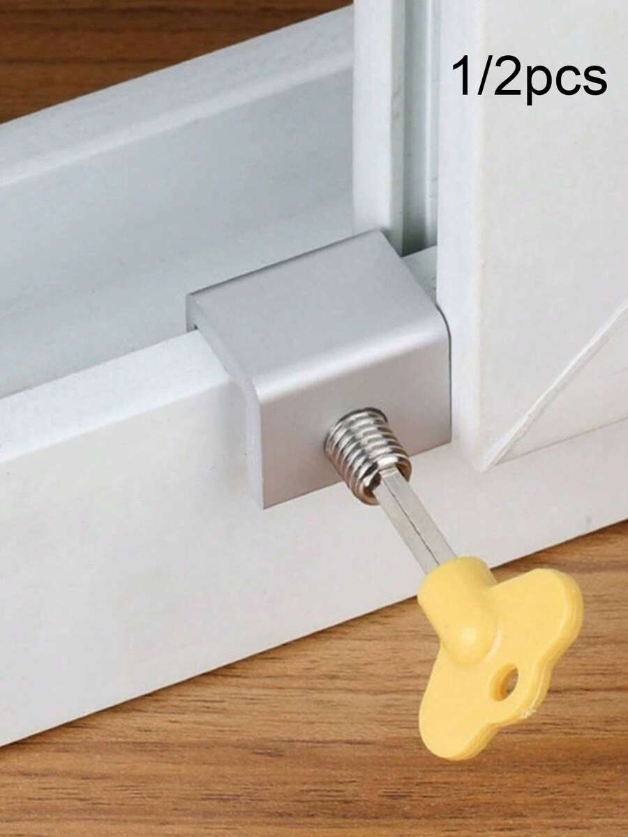 1/2pcs Window Limiters, Adjustable Window Lock Limiters, Pet Anti-Theft Door Locks, Drill-Free Sliding Window Lock Hardware, Thickened Aluminum Alloy Home Security Window Locks
