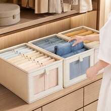 Dorm Foldable Portable Storage Box, Dust-Proof Clothes And Quilt Organizer, Spring-Loaded Household Storage Container - Convenient And Space-Saving, Perfect For Bed Sheets, Spring Clothing And Quilt Storage, Outdoor Patio Storage, Back To School Season - Multicolor - View 5