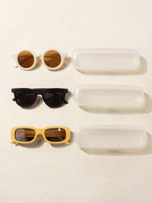 3 pares de gafas para bebé + 3 estuches para gafas, gafas unisex para bebé, frescas y lindas, regalo de gafas para bebé, accesorios de primavera, accesorios de verano - Multicolor - Ver 9